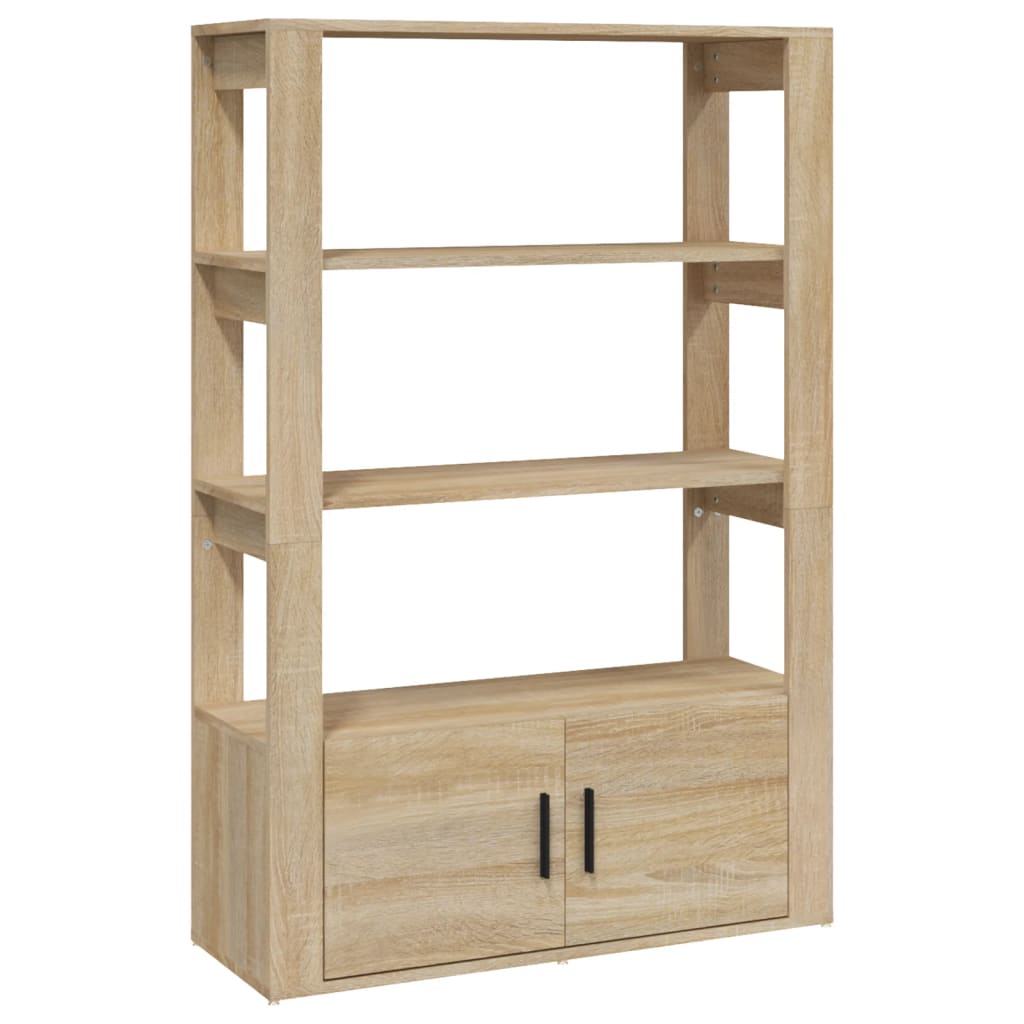 skænk 80x30x119,5 cm konstrueret træ sonoma-eg