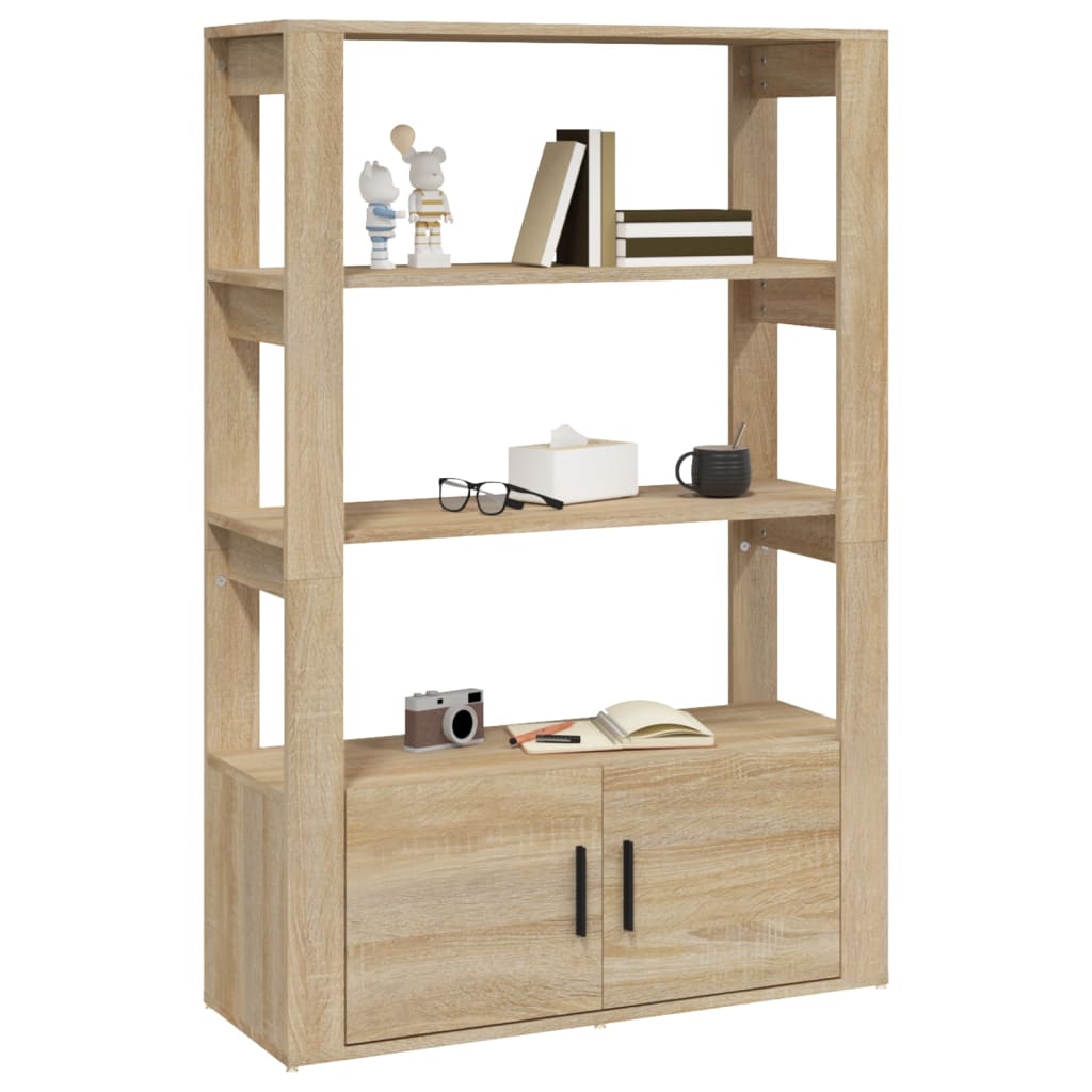 skænk 80x30x119,5 cm konstrueret træ sonoma-eg