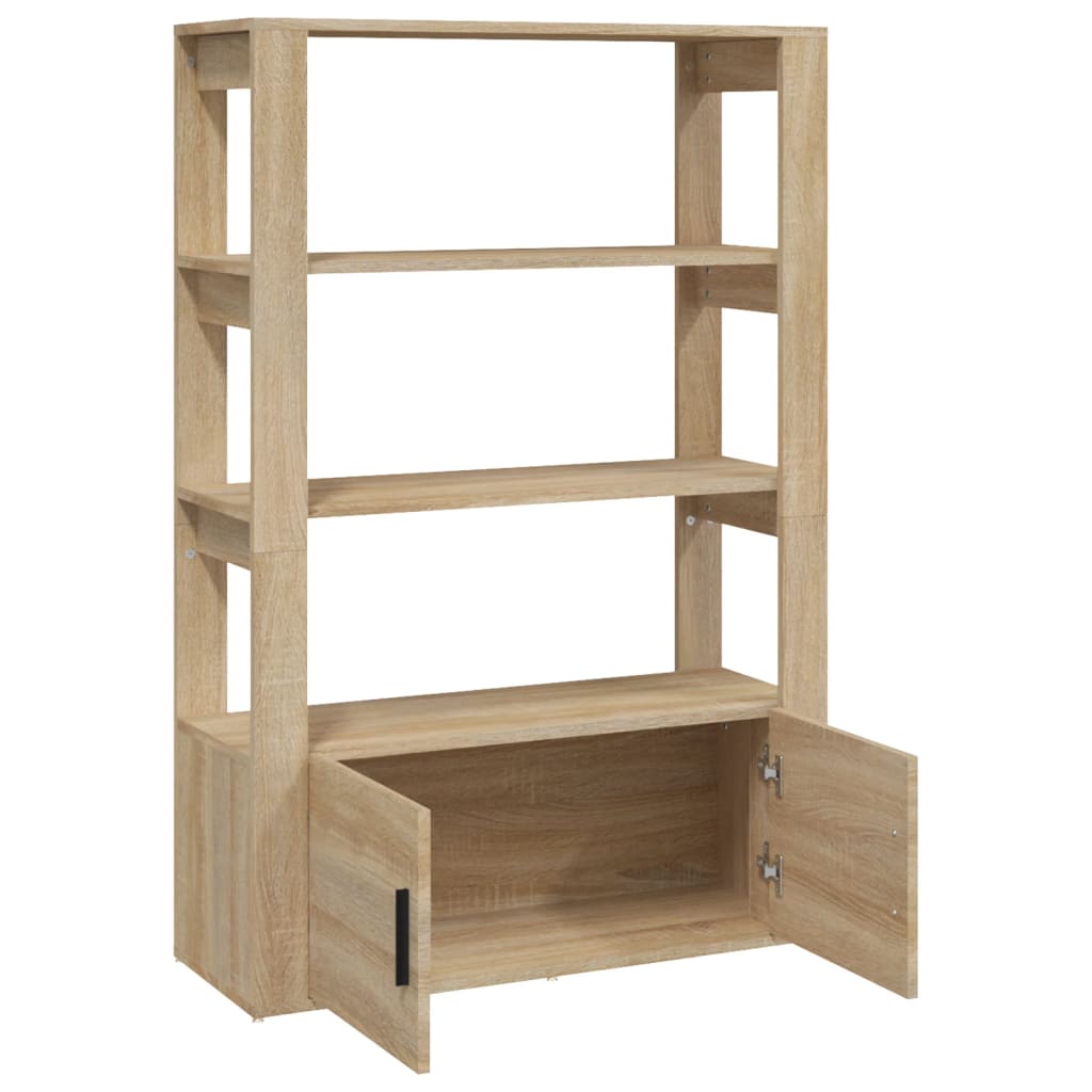 skænk 80x30x119,5 cm konstrueret træ sonoma-eg