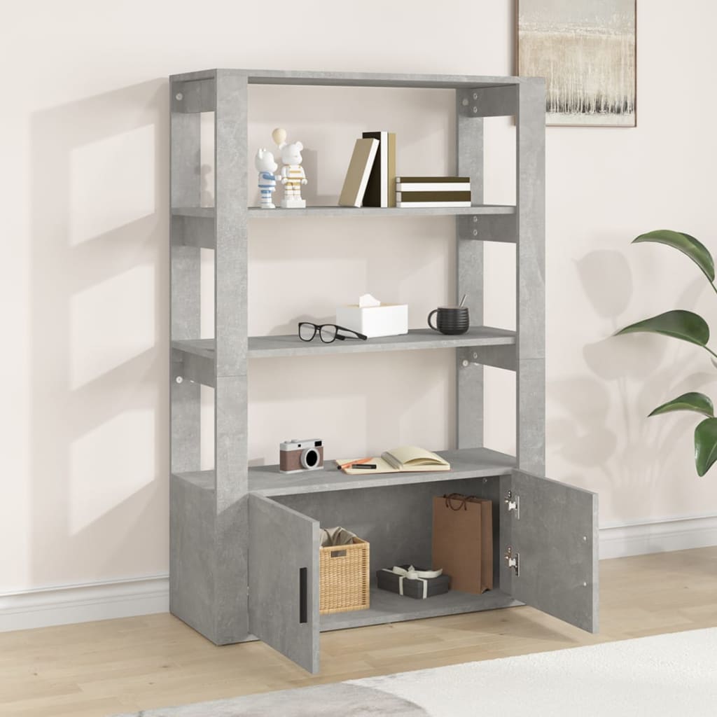 skænk 80x30x119,5 cm konstrueret træ betongrå