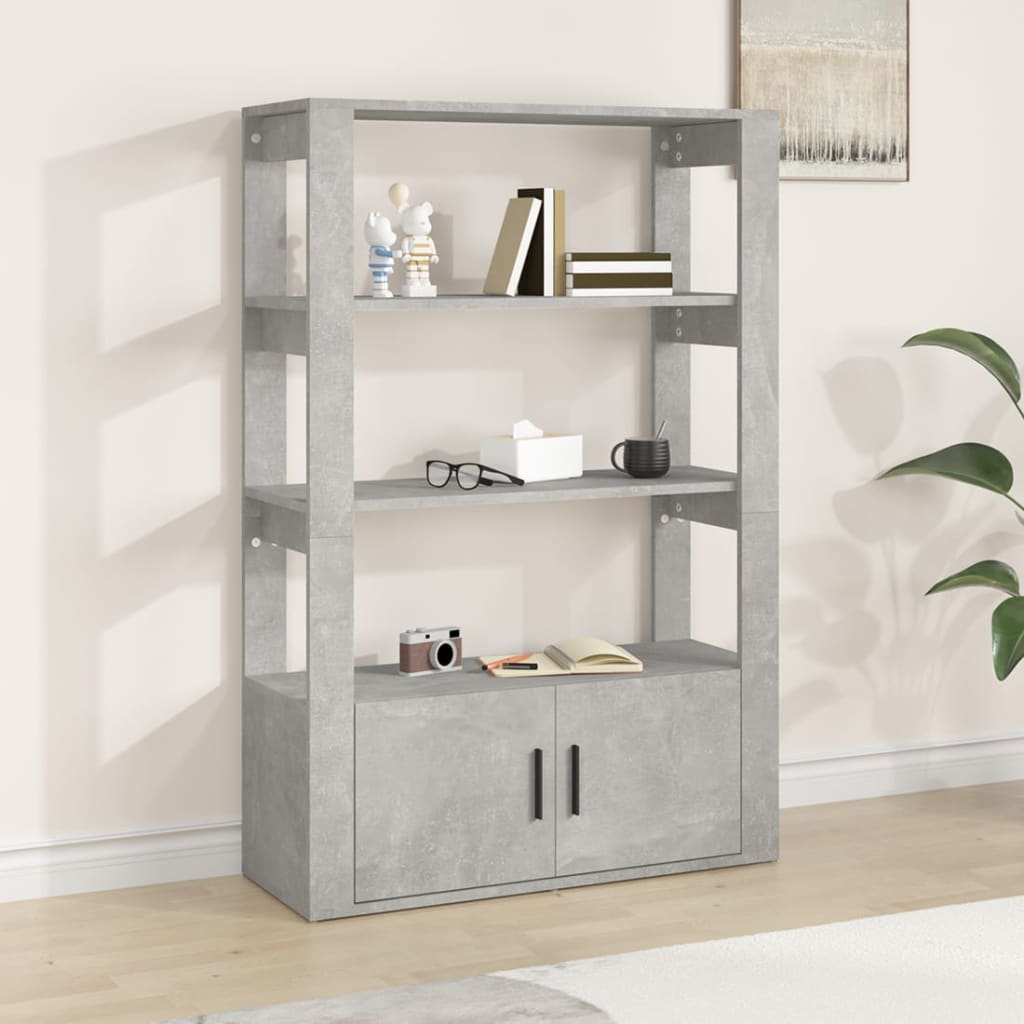 skænk 80x30x119,5 cm konstrueret træ betongrå