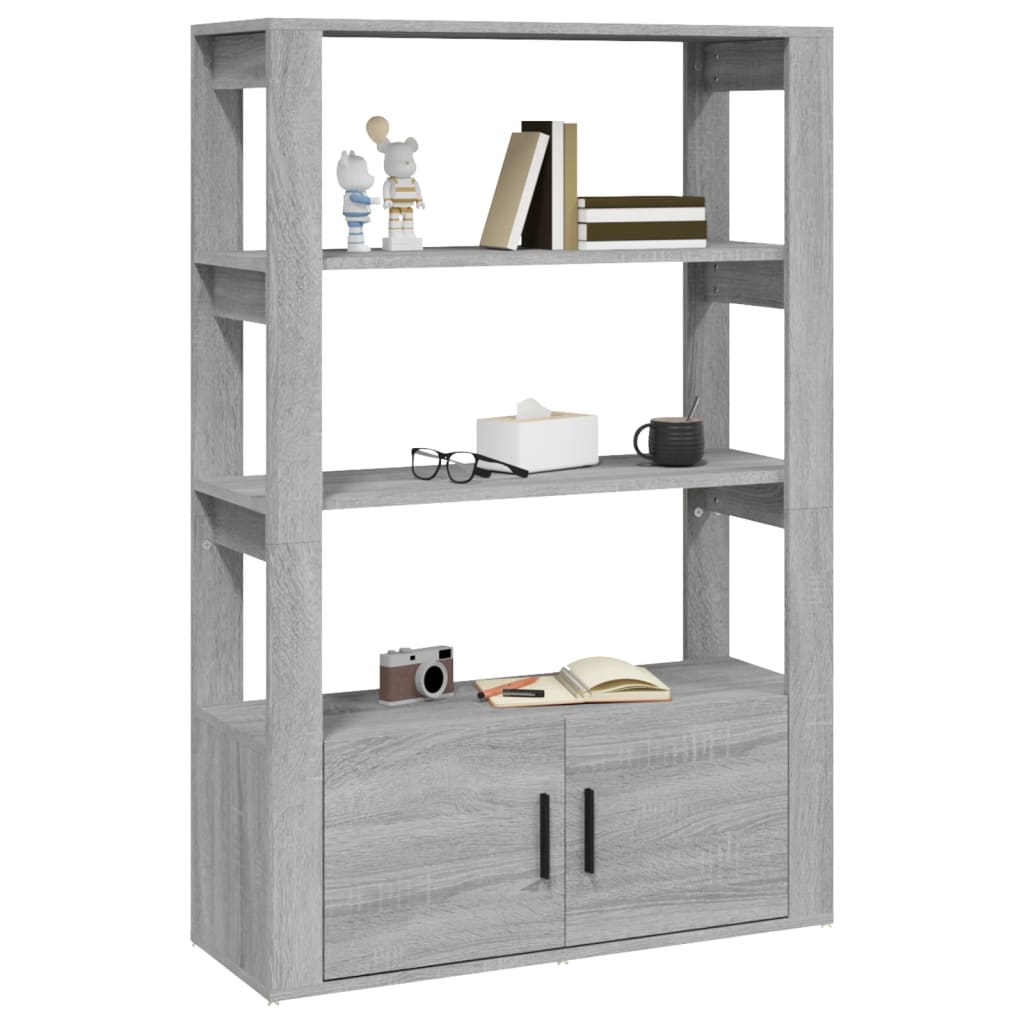skænk 80x30x119,5 cm konstrueret træ grå sonoma-eg