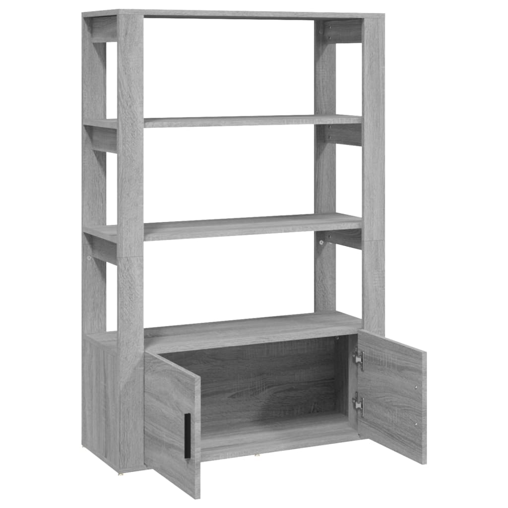 skænk 80x30x119,5 cm konstrueret træ grå sonoma-eg