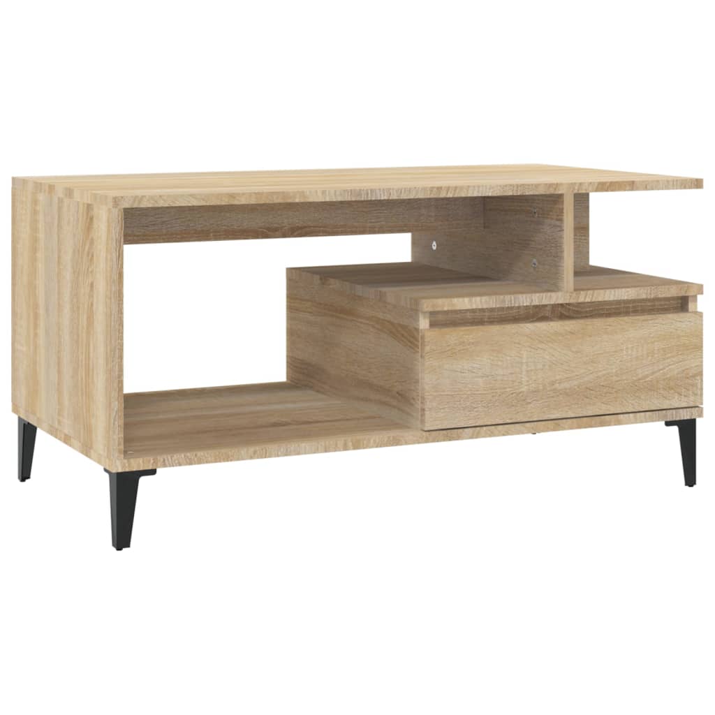 sofabord 90x49x45 cm konstrueret træ sonoma-eg