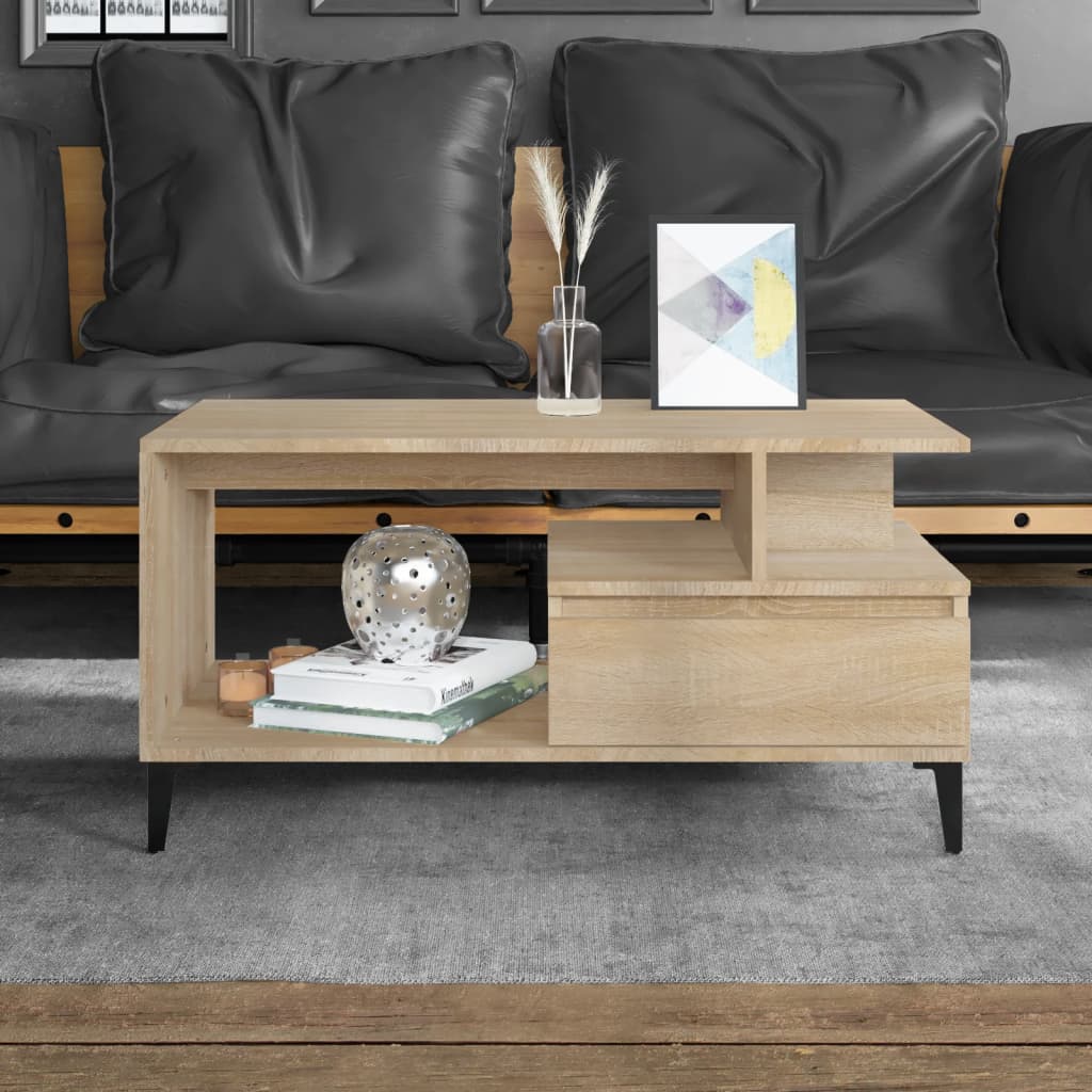 sofabord 90x49x45 cm konstrueret træ sonoma-eg