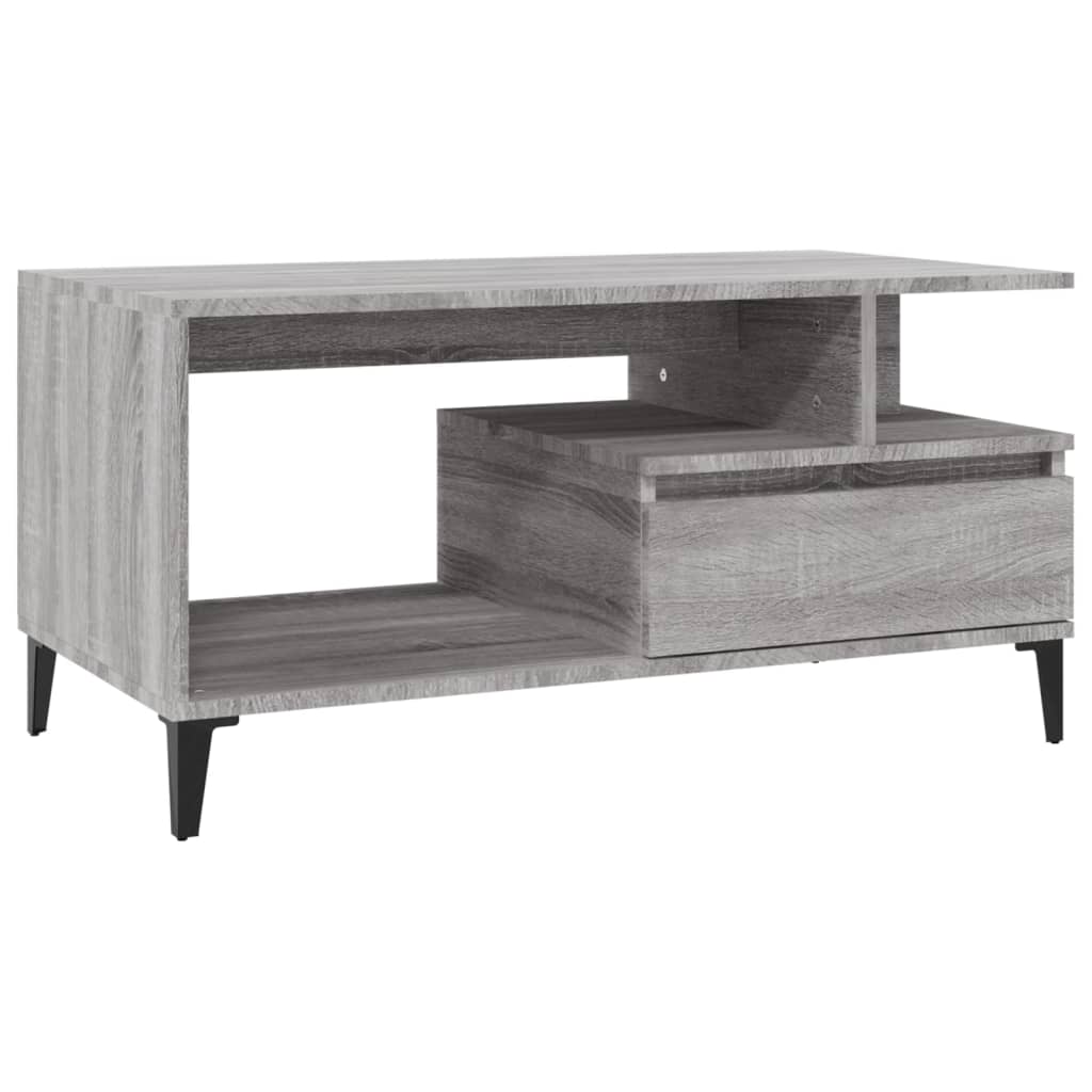 sofabord 90x49x45 cm konstrueret træ Grå sonoma-eg