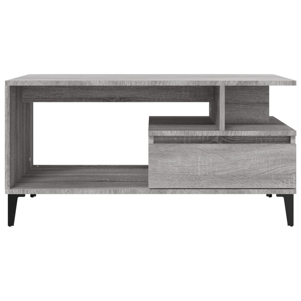 sofabord 90x49x45 cm konstrueret træ Grå sonoma-eg
