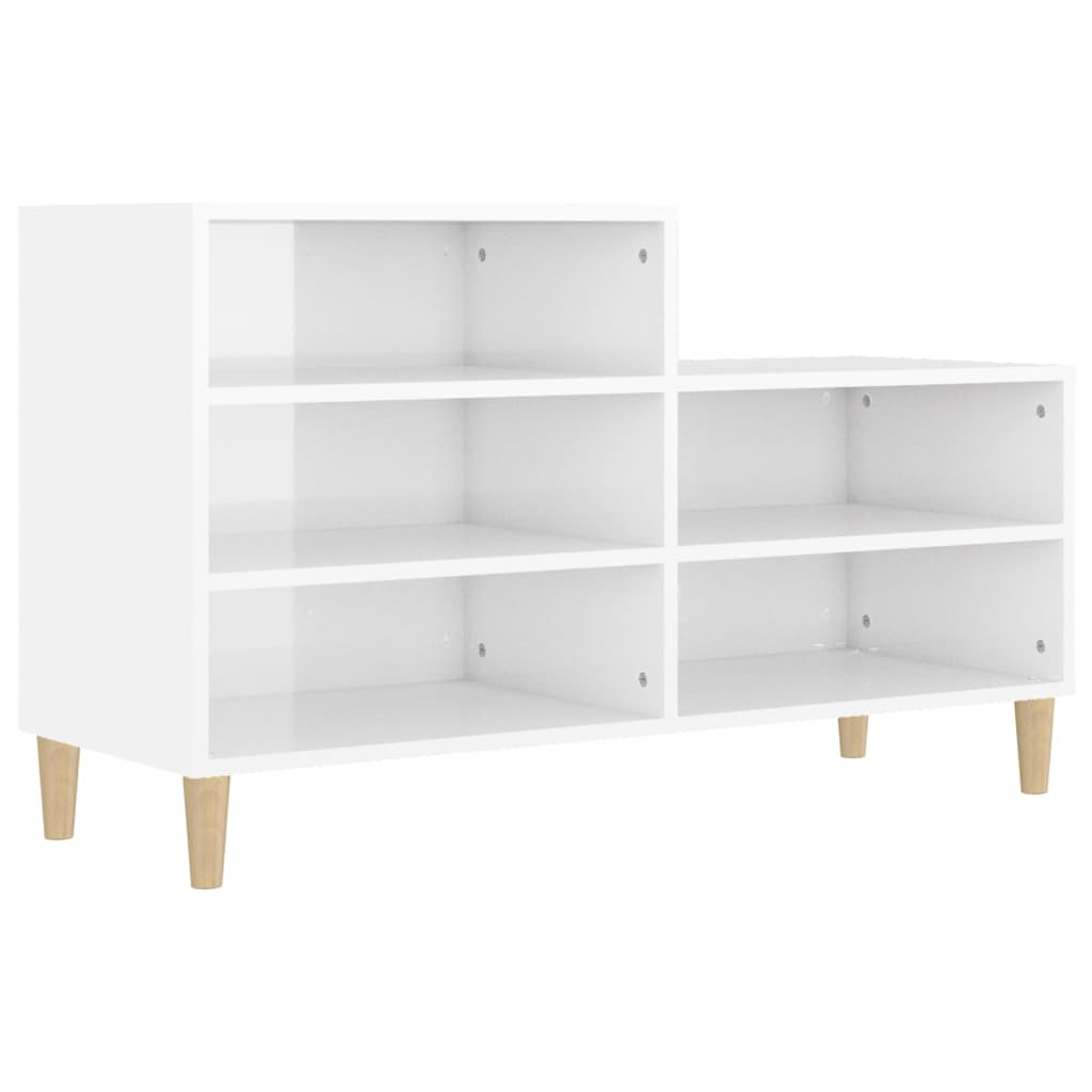 skoreol 102x36x60 cm konstrueret træ hvid højglans