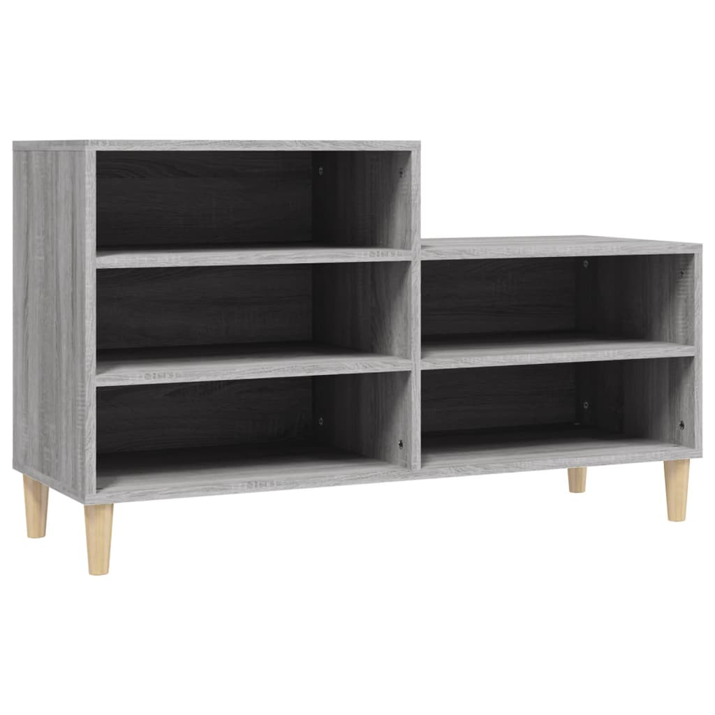 skoskab 102x36x60 cm konstrueret træ grå sonoma-eg