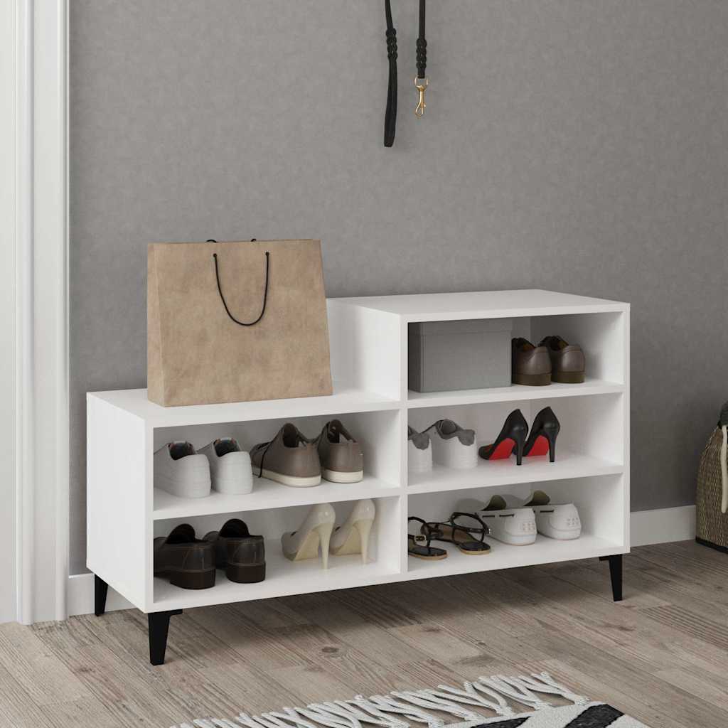 skoreol 102x36x60 cm konstrueret træ hvid