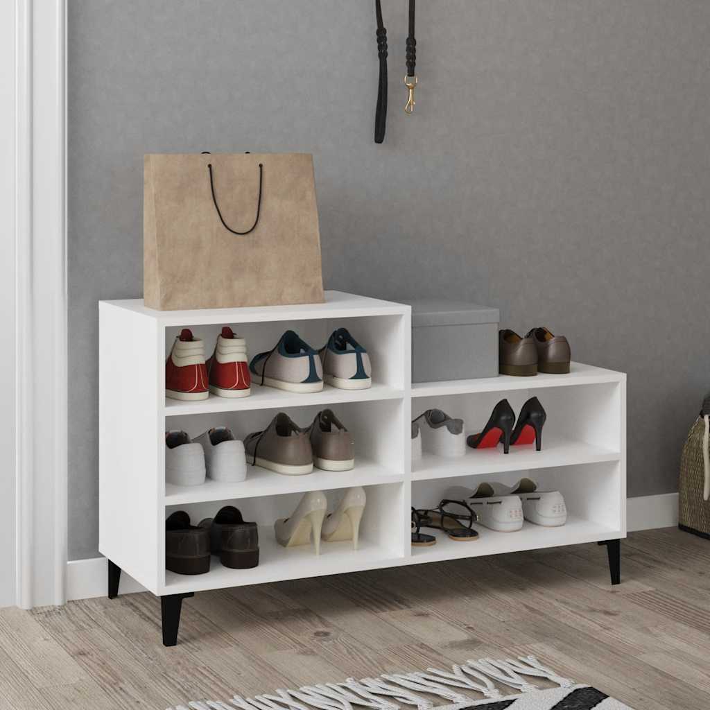 skoreol 102x36x60 cm konstrueret træ hvid