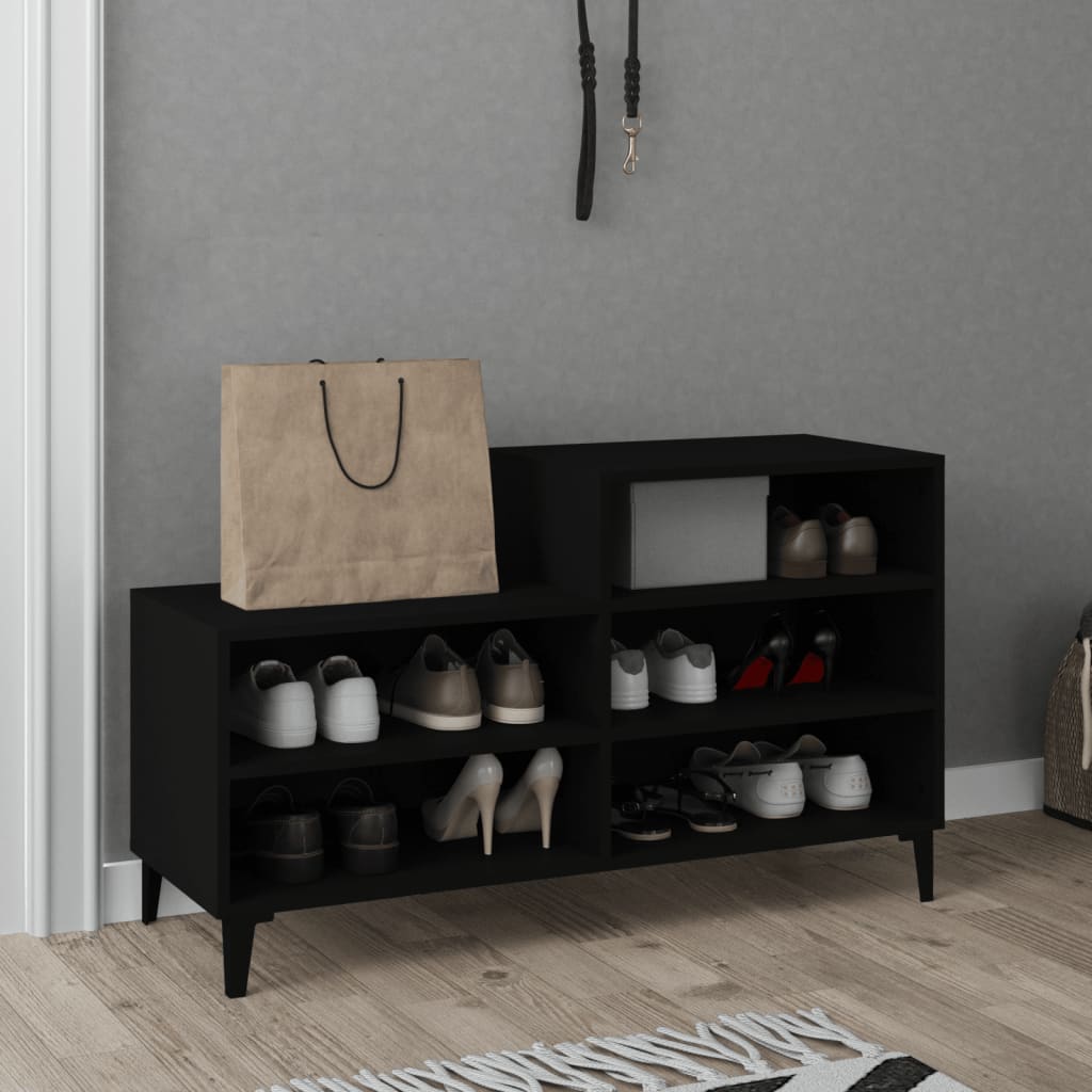 skoreol 102x36x60 cm konstrueret træ sort