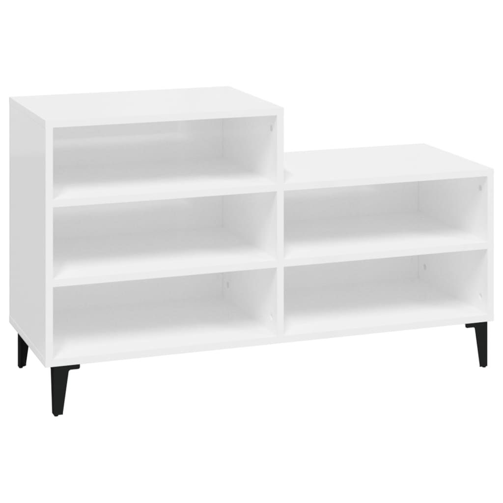 skoreol 102x36x60 cm konstrueret træ hvid højglans