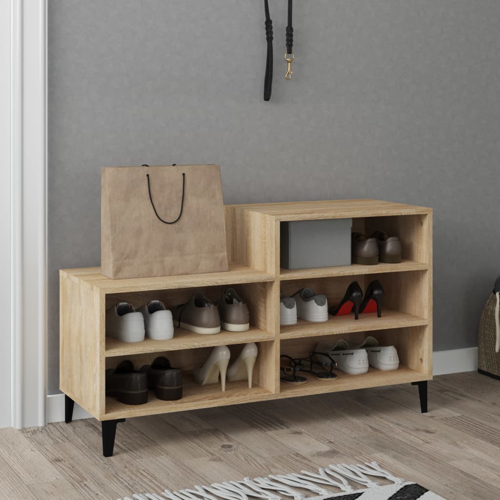 skoreol 102x36x60 cm konstrueret træ sonoma-eg
