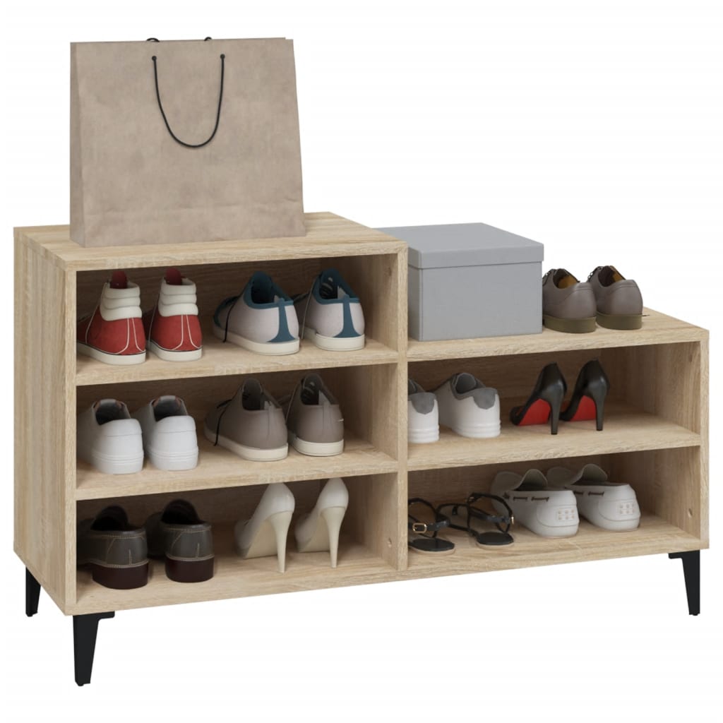 skoreol 102x36x60 cm konstrueret træ sonoma-eg