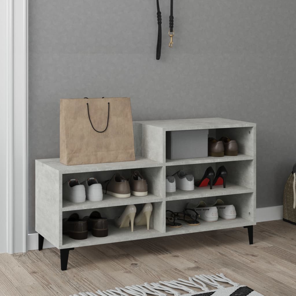 skoreol 102x36x60 cm konstrueret træ betongrå