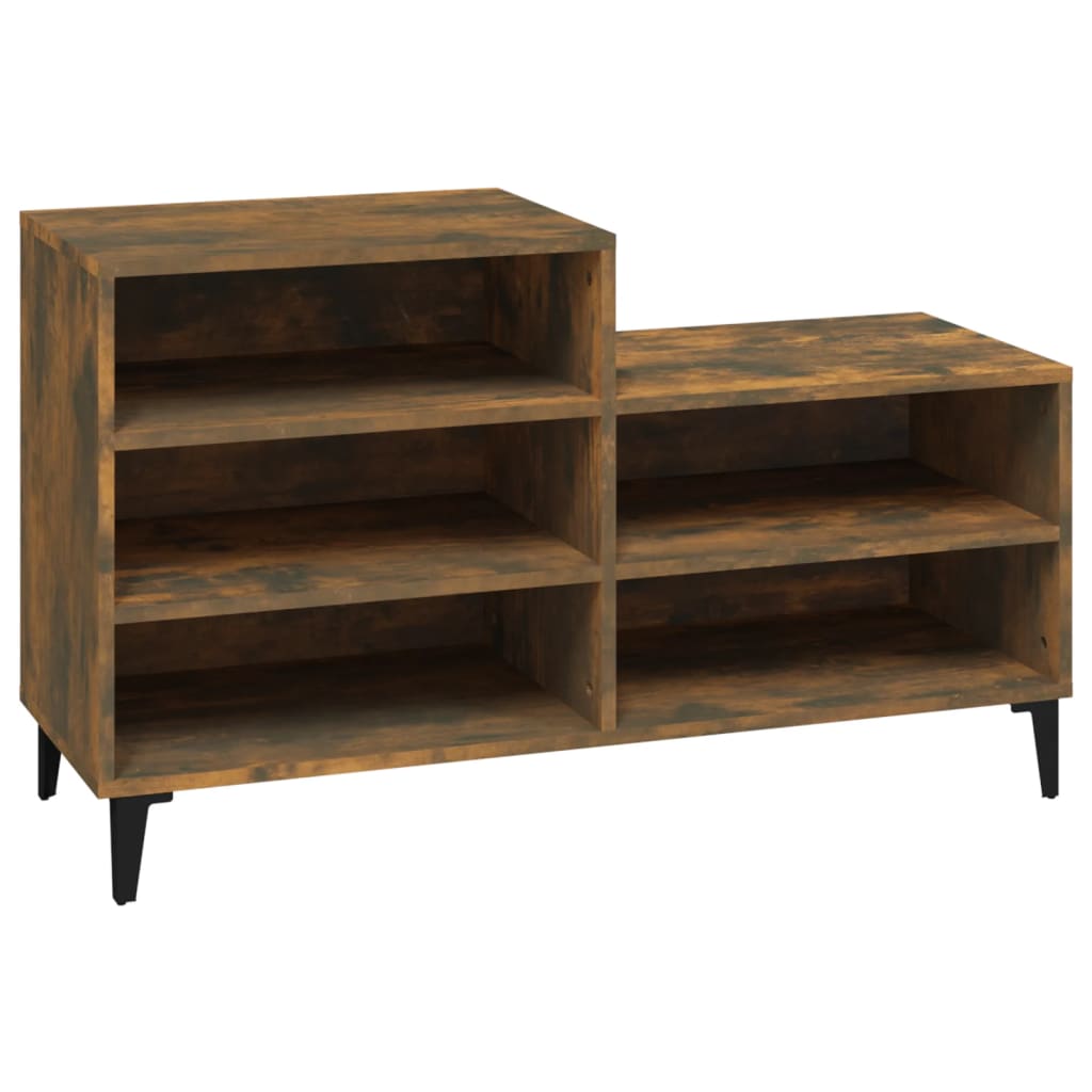 skoskab 102x36x60 cm konstrueret træ røget egetræsfarve