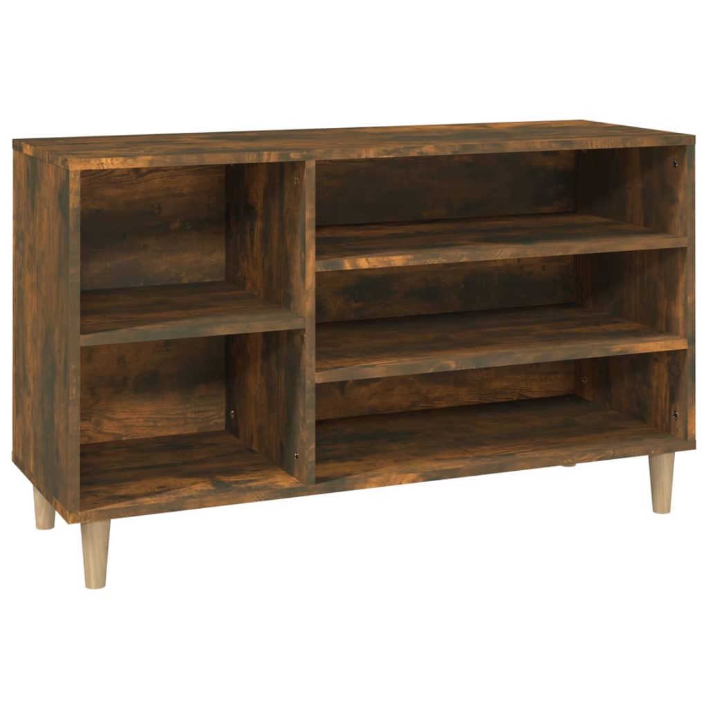 skoskab 102x36x60 cm konstrueret træ røget egetræsfarve