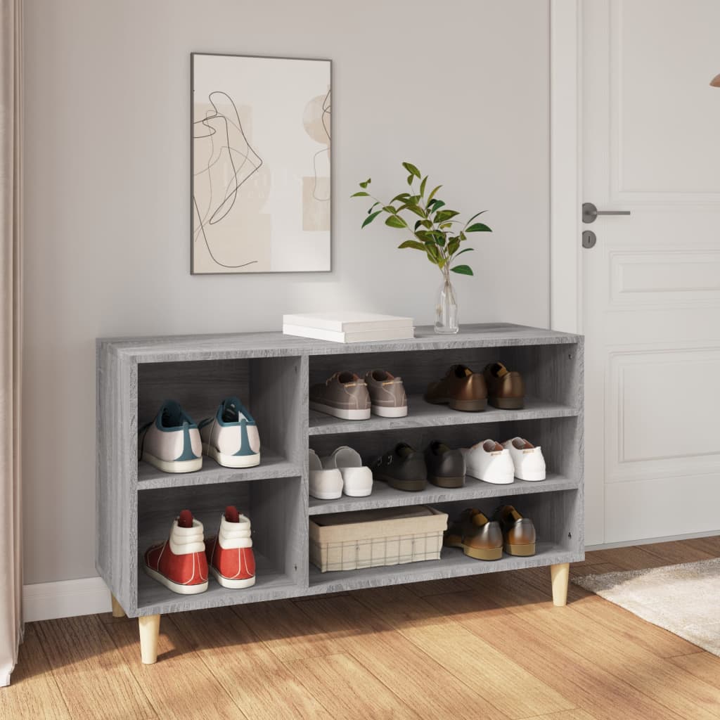 skoskab 102x36x60 cm konstrueret træ grå sonoma-eg