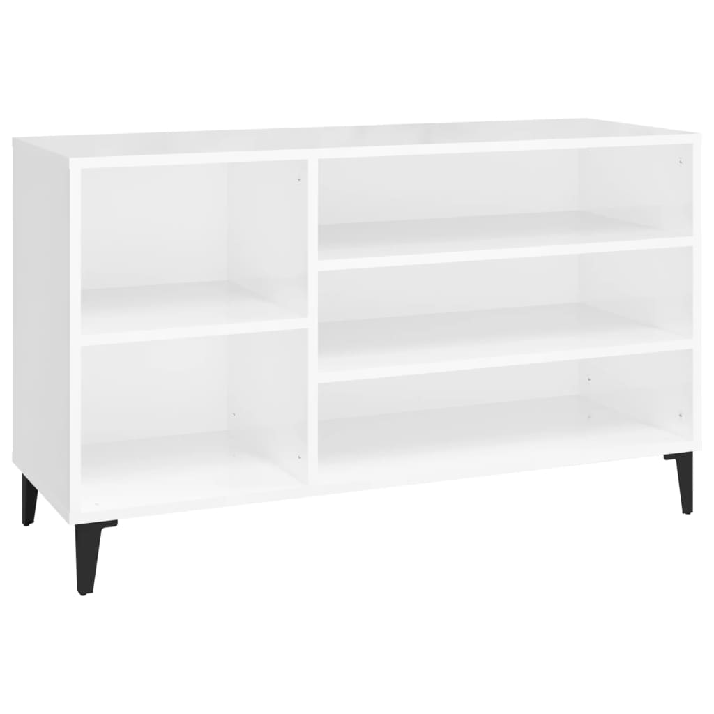 skoreol 102x36x60 cm konstrueret træ hvid højglans