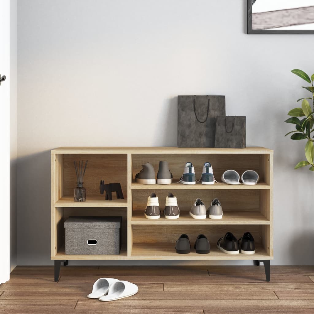 skoreol 102x36x60 cm konstrueret træ sonoma-eg