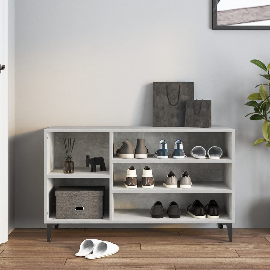 skoreol 102x36x60 cm konstrueret træ betongrå