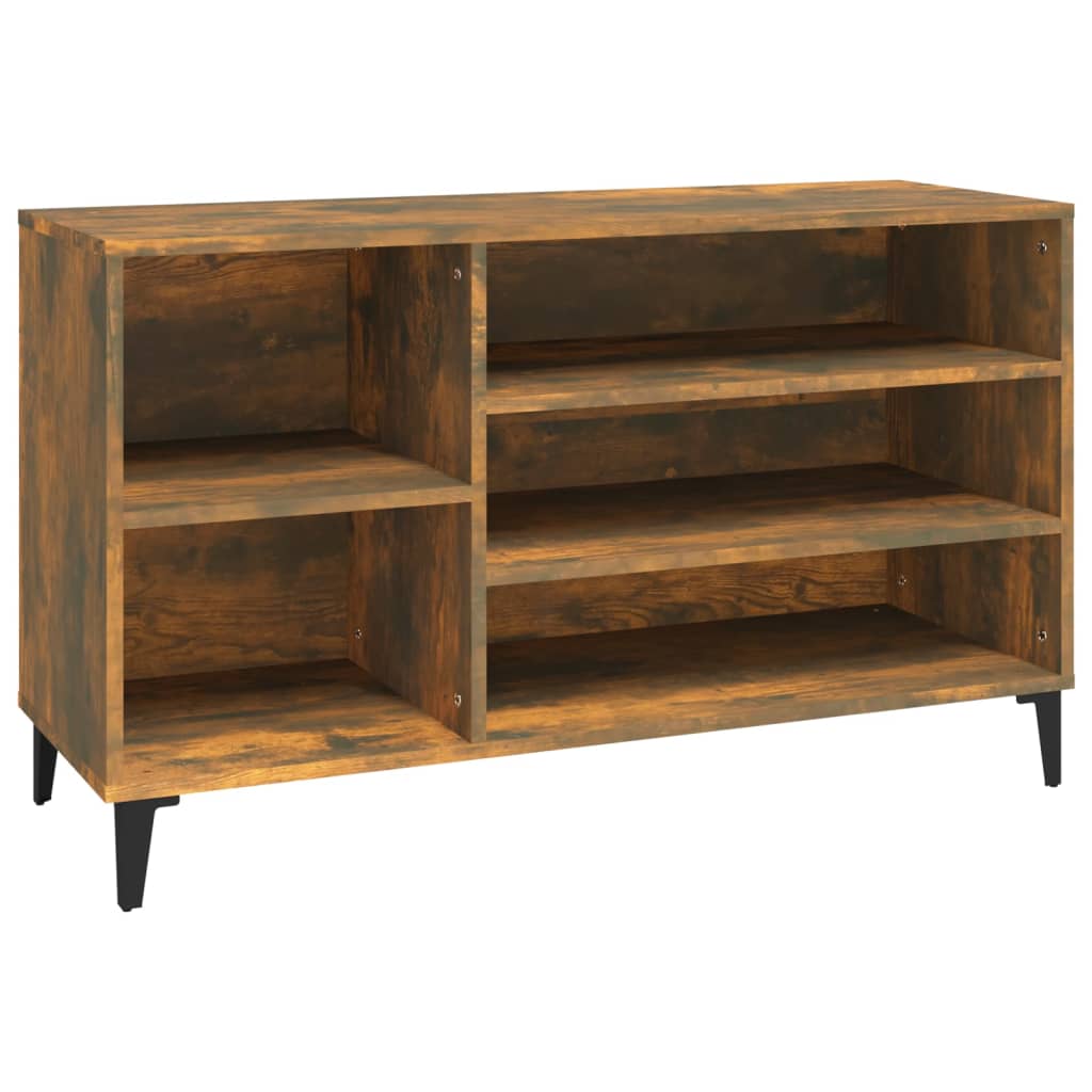 skoskab 102x36x60 cm konstrueret træ røget egetræsfarve