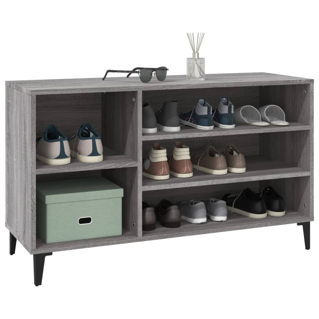 skoskab 102x36x60 cm konstrueret træ grå sonoma-eg