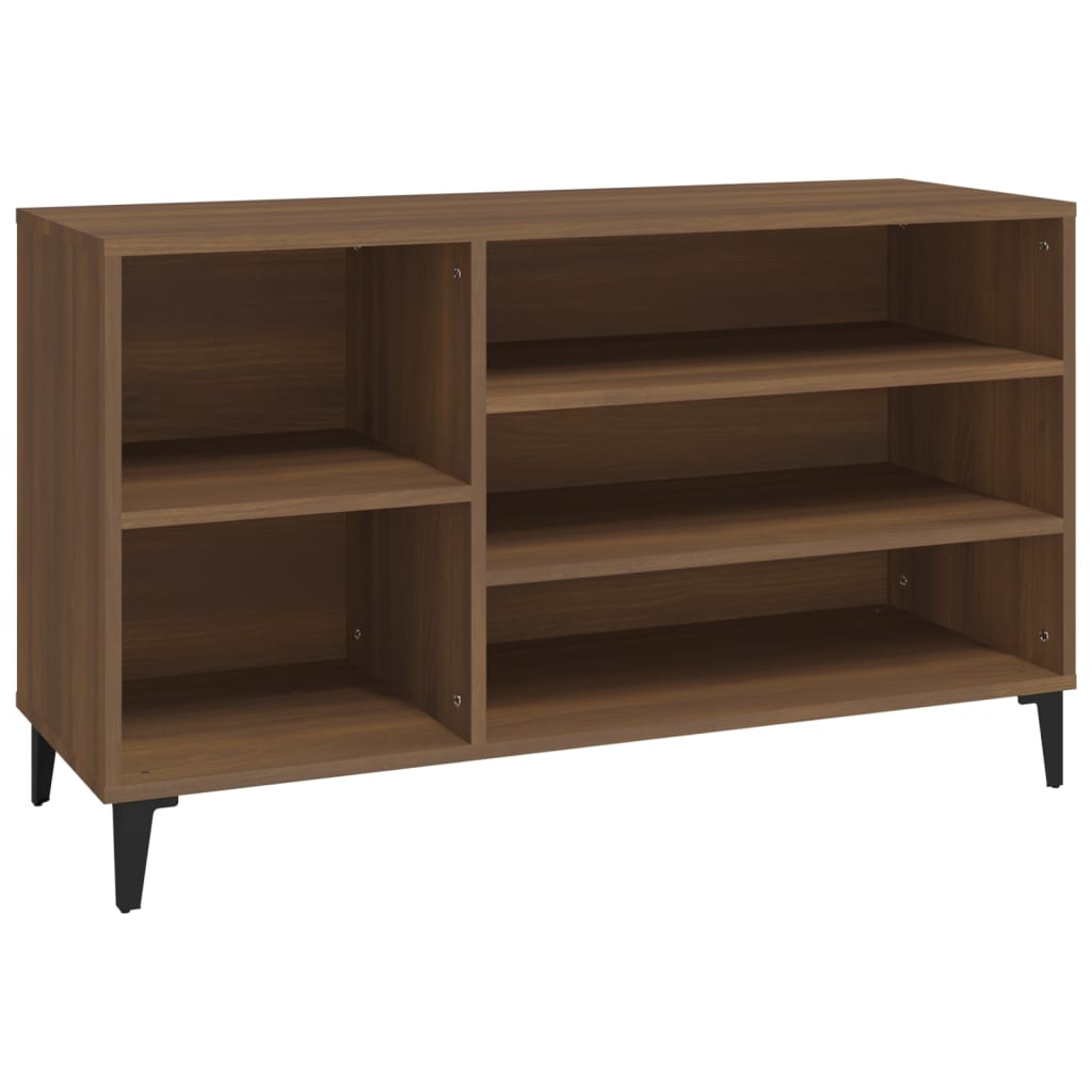 skoskab 102x36x60 cm konstrueret træ brun egetræ