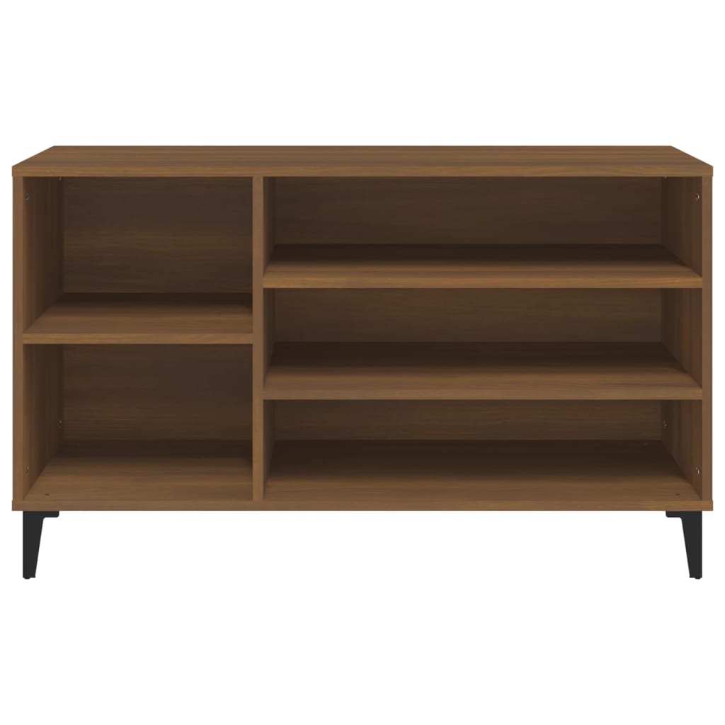 skoskab 102x36x60 cm konstrueret træ brun egetræ