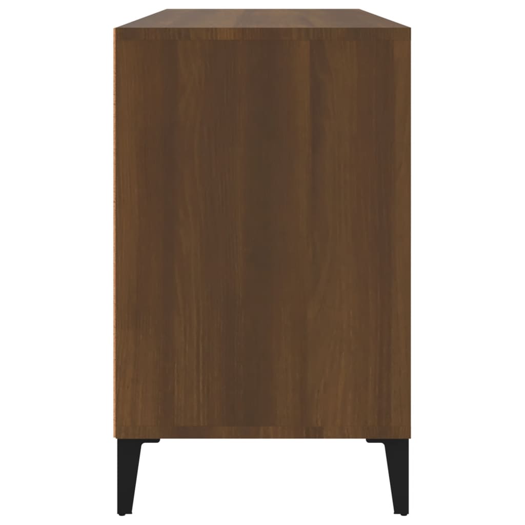 skoskab 102x36x60 cm konstrueret træ brun egetræ