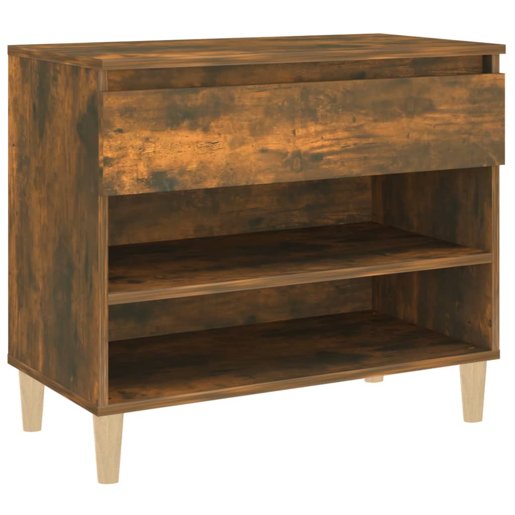 skoskab 70x36x60 cm konstrueret træ røget egetræsfarve