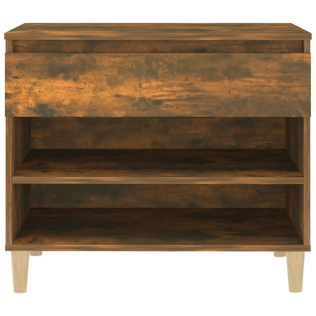 skoskab 70x36x60 cm konstrueret træ røget egetræsfarve