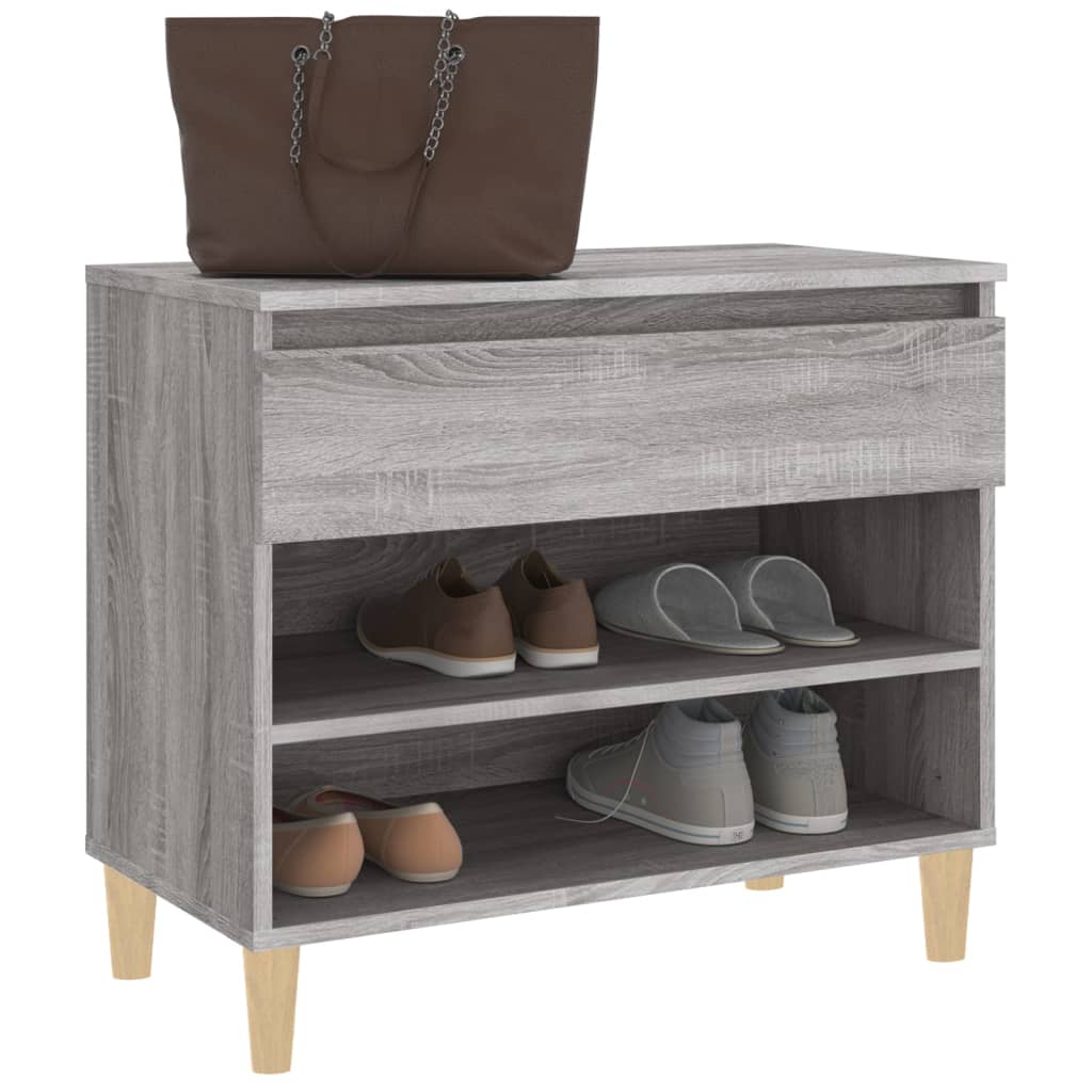 skoskab 102x36x60 cm konstrueret træ grå sonoma-eg