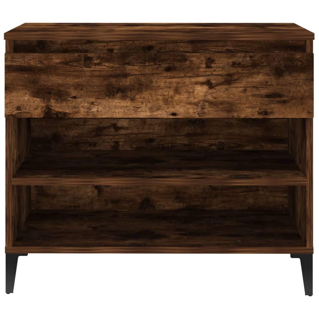 skoskab 70x36x60 cm konstrueret træ røget egetræsfarve