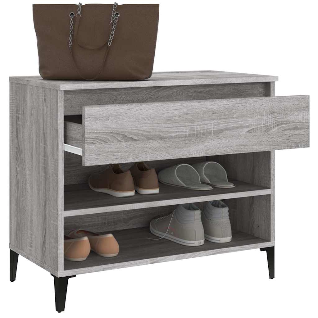 skoskab 102x36x60 cm konstrueret træ grå sonoma-eg
