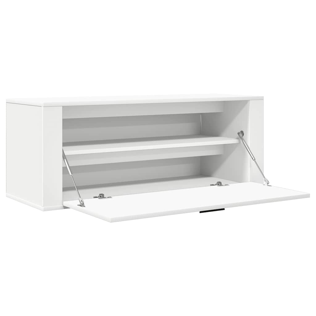 væghængte sengeborde 100x35x38 cm konstrueret træ hvid