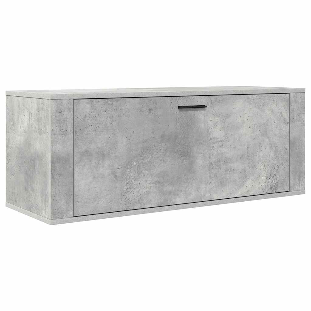 væghængt skoskab 100x35x38 cm konstrueret træ betongrå