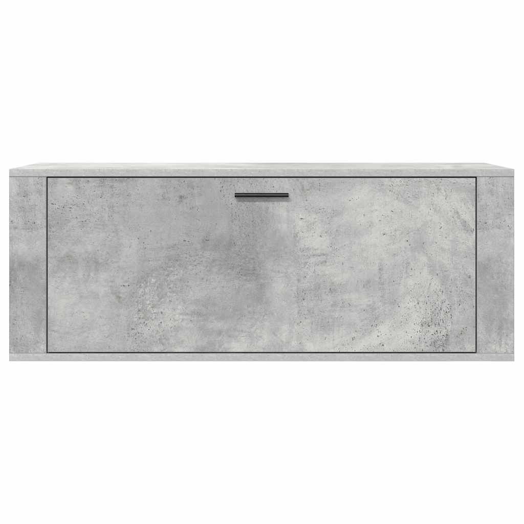 væghængt skoskab 100x35x38 cm konstrueret træ betongrå