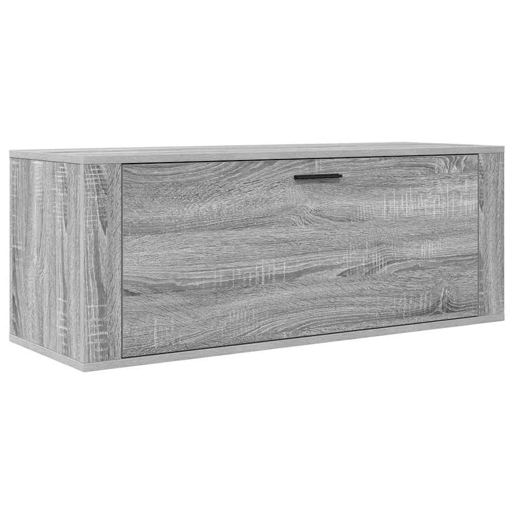 væghængt skoskab 100x35x38 cm konstrueret træ grå sonoma-eg