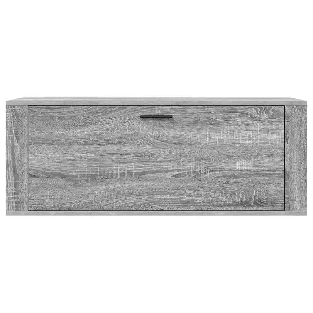 væghængt skoskab 100x35x38 cm konstrueret træ grå sonoma-eg
