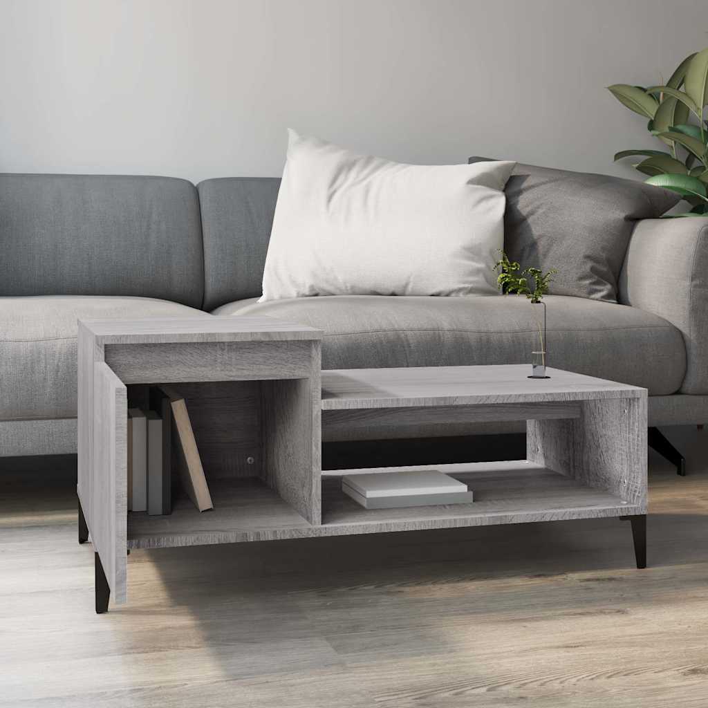 sofabord 100x50x45 cm konstrueret træ Grå sonoma-eg