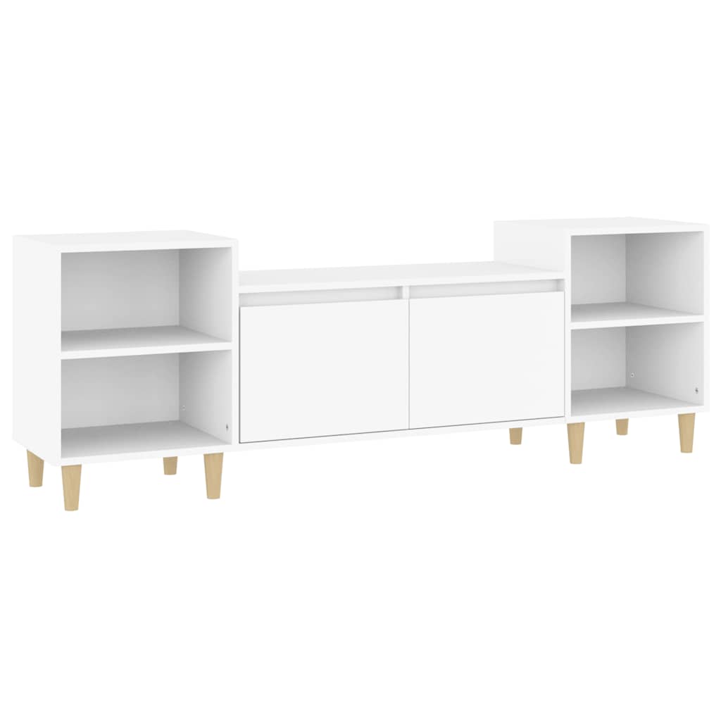 tv-bord 160x35x55 cm konstrueret træ hvid