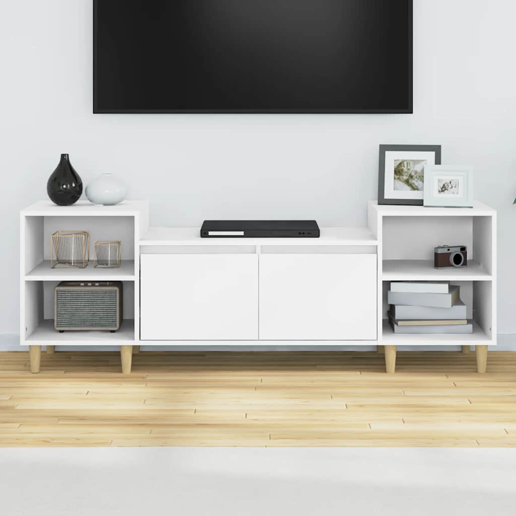 tv-bord 160x35x55 cm konstrueret træ hvid