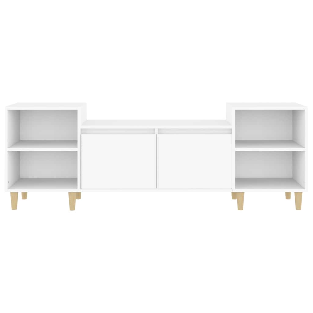 tv-bord 160x35x55 cm konstrueret træ hvid