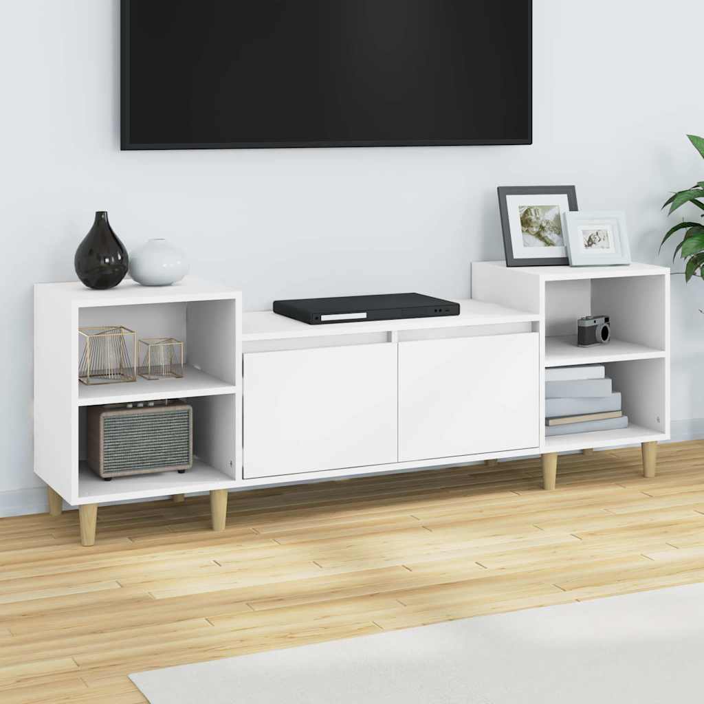 tv-bord 160x35x55 cm konstrueret træ hvid