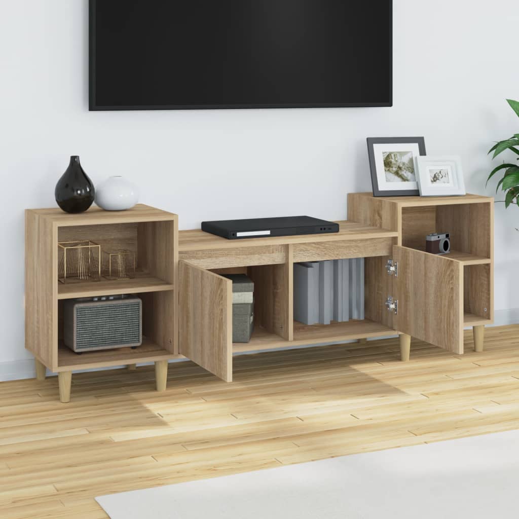 tv-bord 160x35x55 cm konstrueret træ sonoma-eg