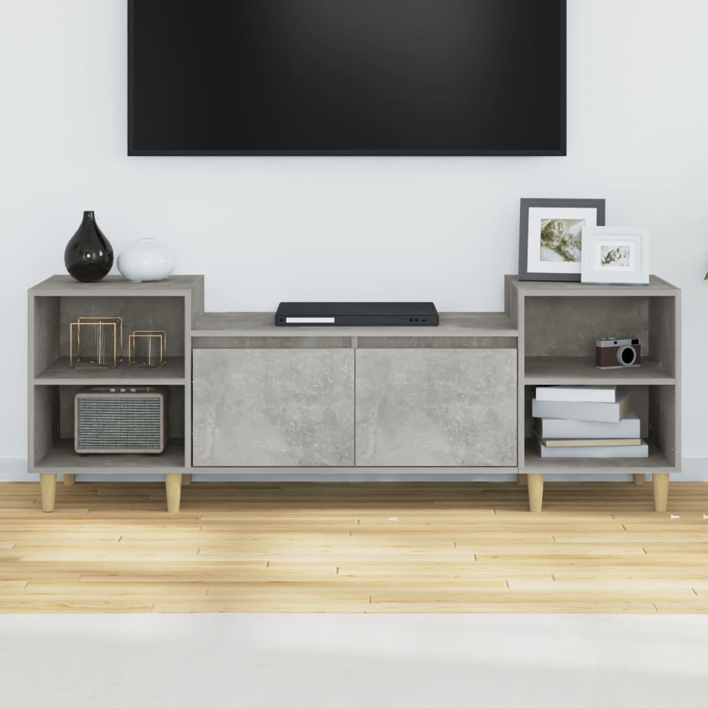 tv-bord 160x35x55 cm konstrueret træ betongrå