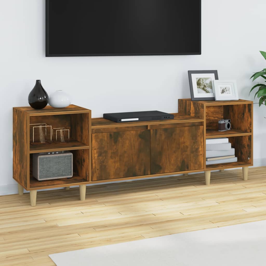 tv-bord 160x35x55 cm konstrueret træ røget egetræsfarve