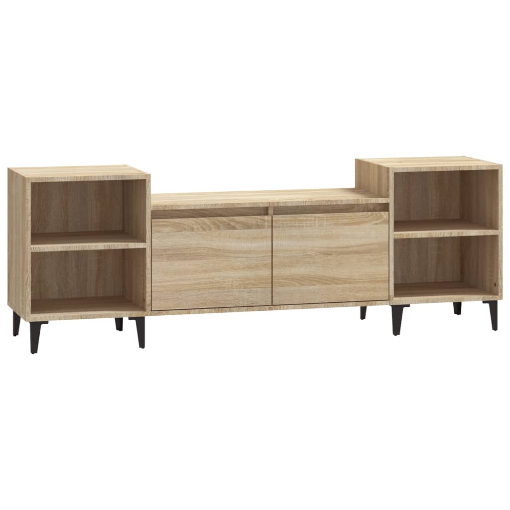 tv-bord 160x35x55 cm konstrueret træ sonoma-eg